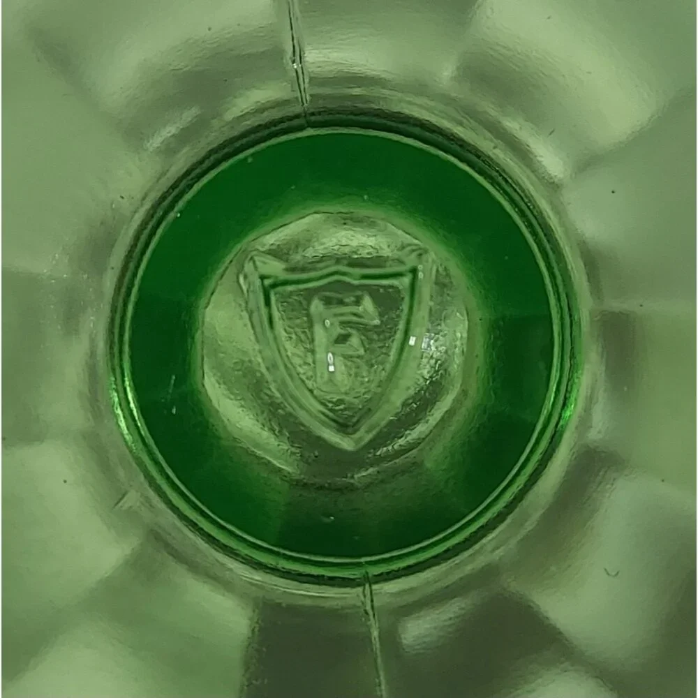 Federal Glass Company Pudding Custard Sherbet 2 Cups Glowy Depression Green - Picture 15 of 16